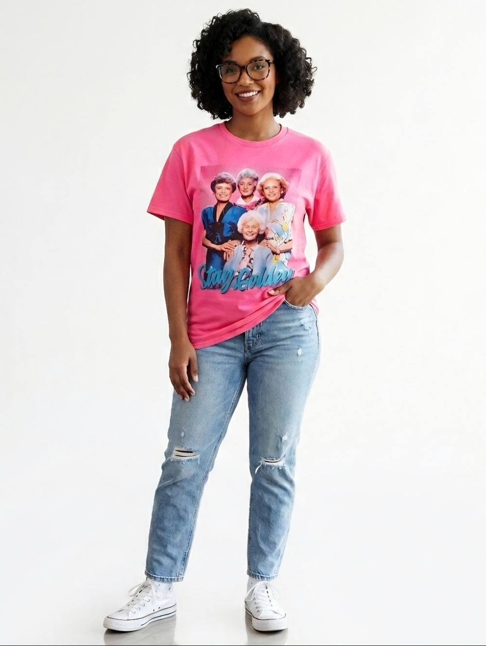 The Golden Girls Pink Unisex Tee Small S 34-36 Squad Goals Graphic Betty White